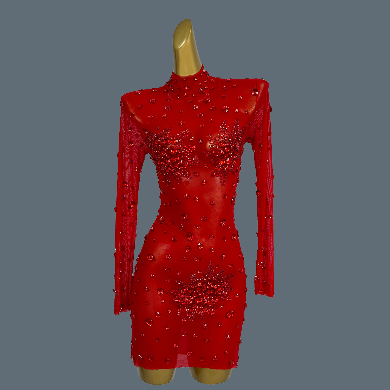 Luxury Sexy Red Rhinestones Sp - Sparkly Rhinestone Club Party Dress ulasan dan harga
