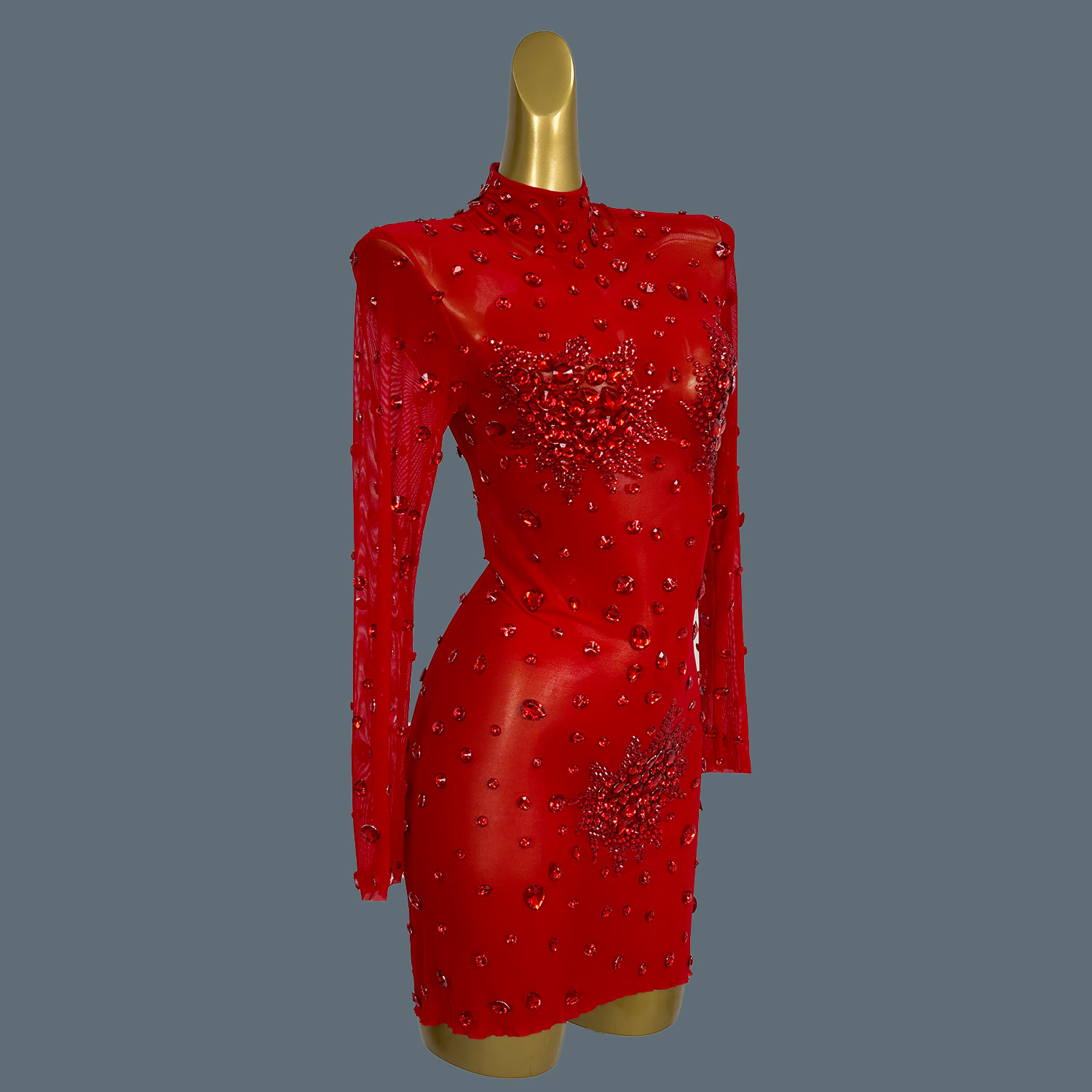 Luxury Sexy Red Rhinestones Sp - Sparkly Rhinestone Club Party Dress ulasan dan harga