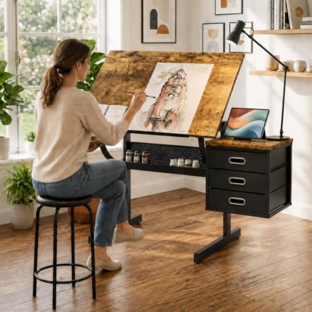 Adjustable Drafting Desk with  - Tops ulasan dan harga