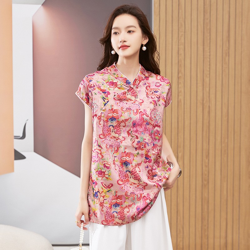 Women's Blouse Short Sleeve Ro - Blouses ulasan dan harga