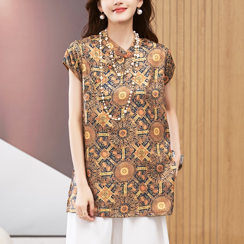 Women's Blouse Short Sleeve Ro - Blouses ulasan dan harga