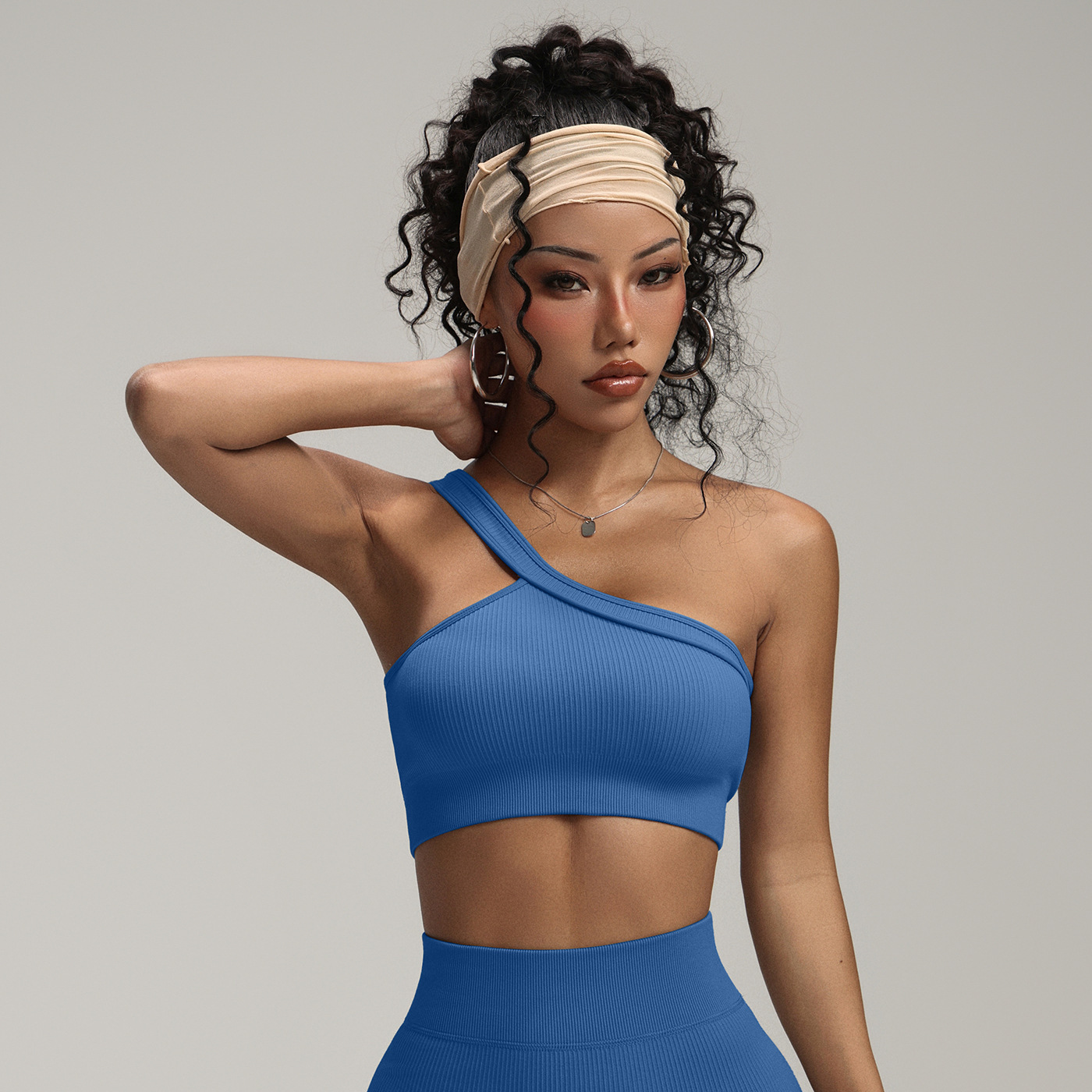 Women One Shoulder Ribbed Spor - Seamless Ribbed Workout Tank Top ulasan dan harga