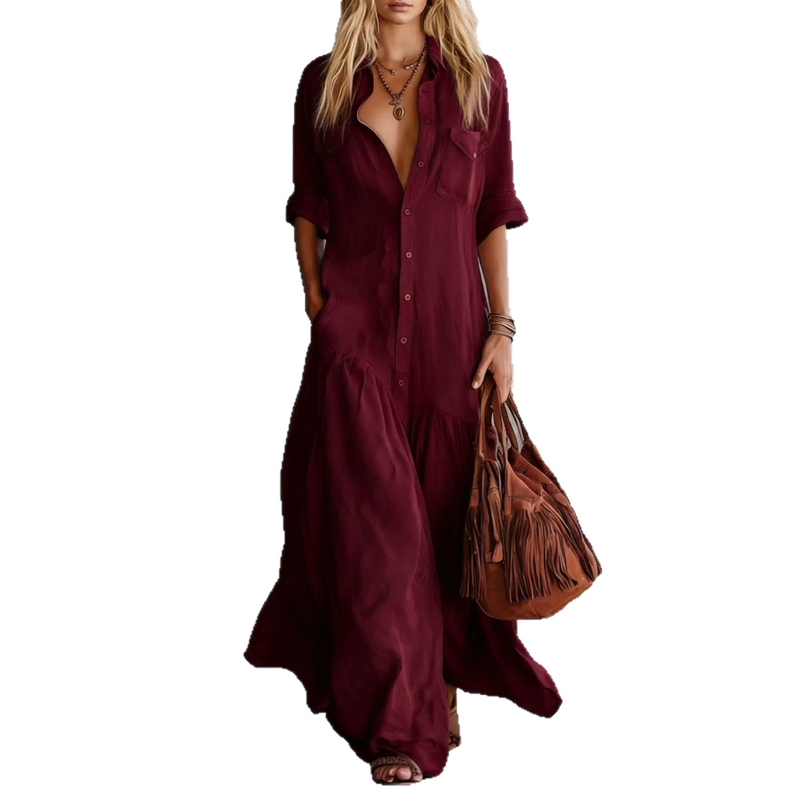 2026 Women's Summer Cotton Lin - Casual Loose Linen Shirt Dress ulasan dan harga