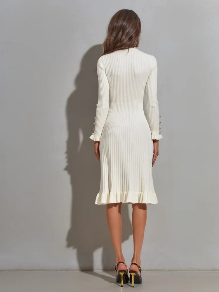 Women's Ribbed Knit Long Sleev - Bodycon Long Sleeve Ribbed Dress ulasan dan harga