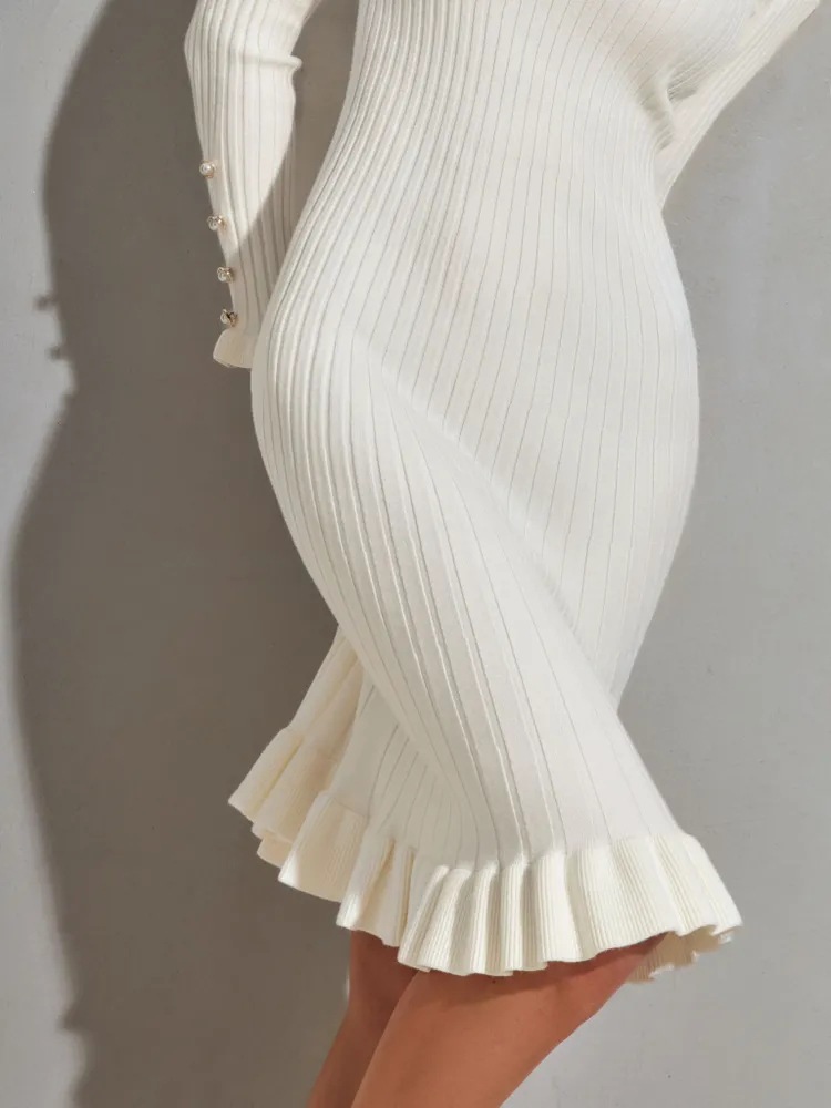Women's Ribbed Knit Long Sleev - Bodycon Long Sleeve Ribbed Dress ulasan dan harga