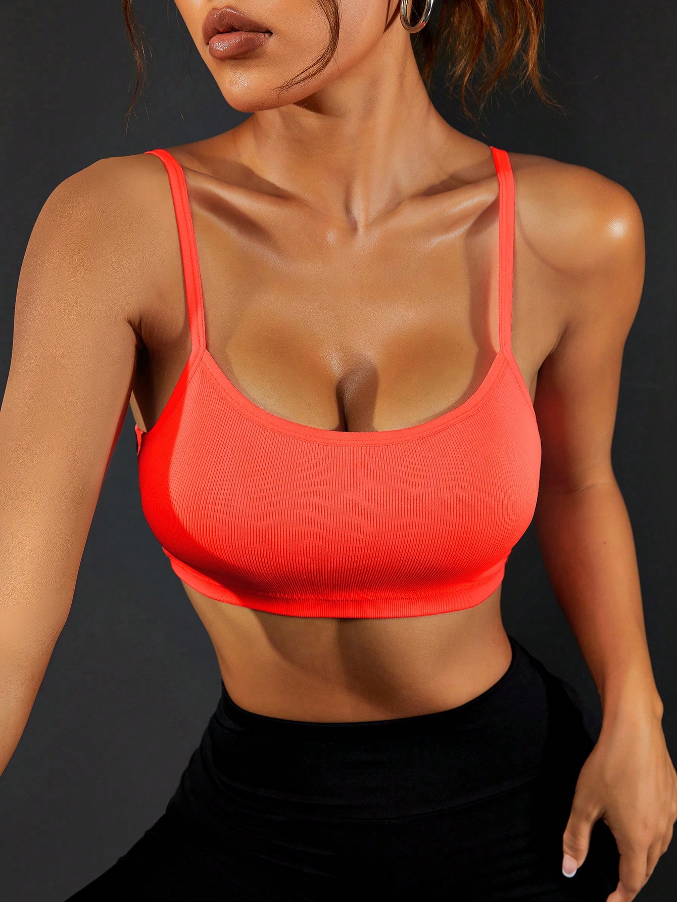 Women Ribbed Thin Strap Sports - Seamless Ribbed Workout Tank Top ulasan dan harga