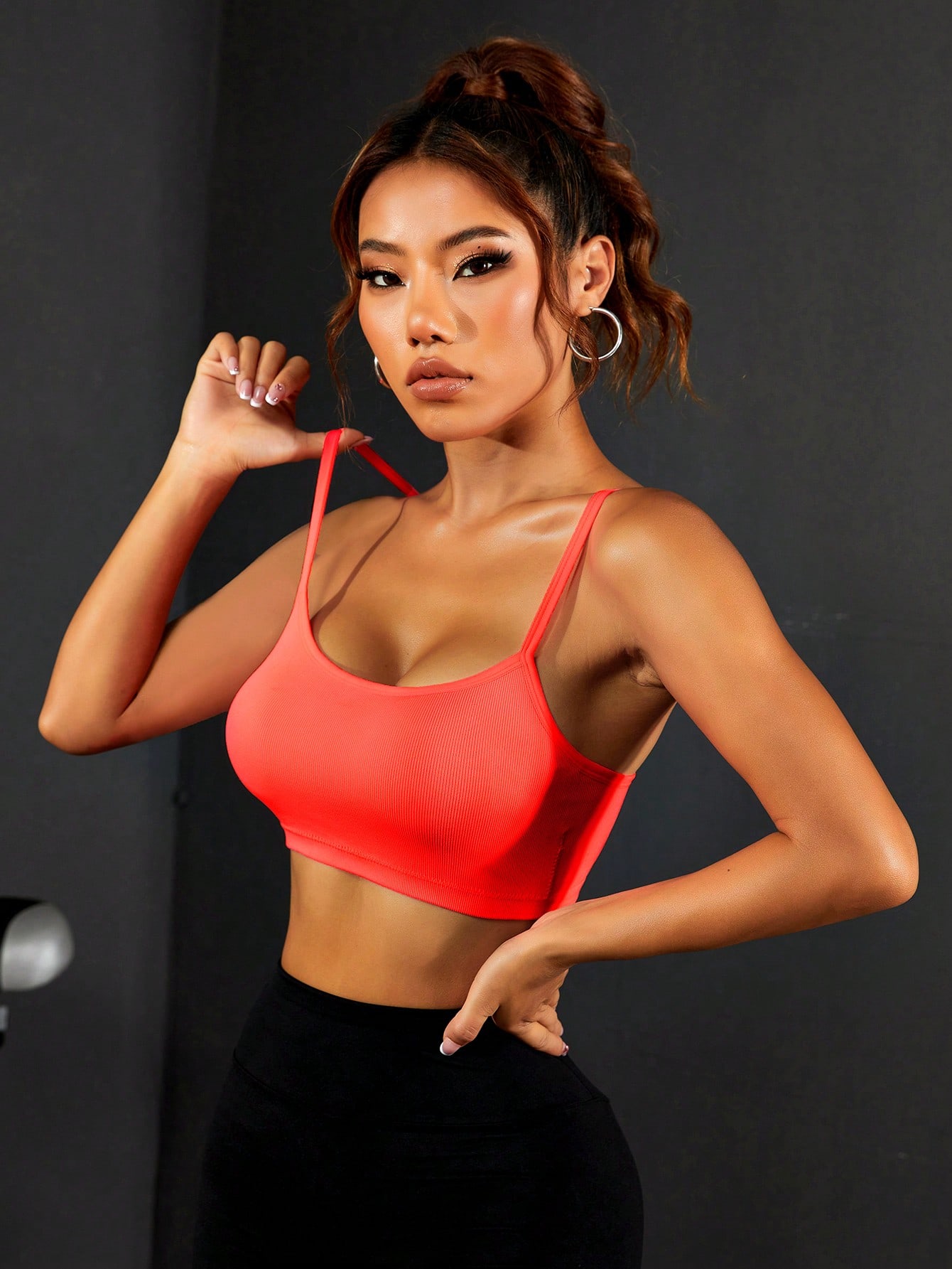 Women Ribbed Thin Strap Sports - Seamless Ribbed Workout Tank Top ulasan dan harga
