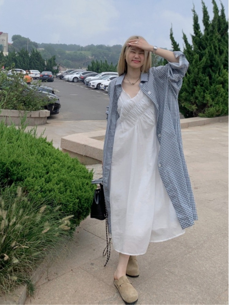 Chic plus Size Set Lazy Style  - Korean Style A Line Shirt Dress ulasan dan harga