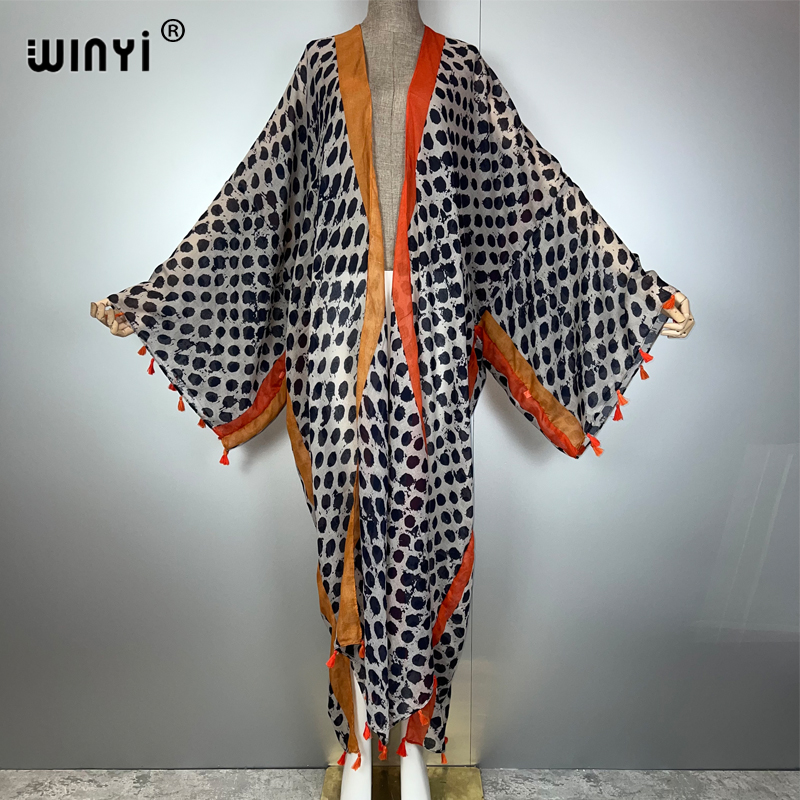 WINYI Summer Outfit Kimono Ame - Boho Summer Beach Maxi Dress ulasan dan harga