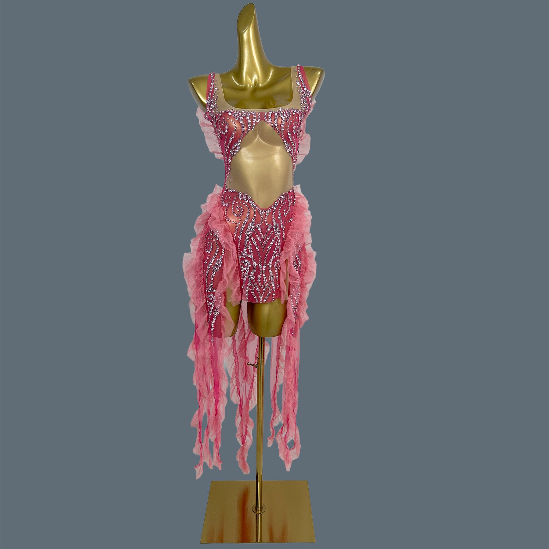 Fashion Sparkly Crystal Rhines - Sparkly Rhinestone Club Party Dress ulasan dan harga