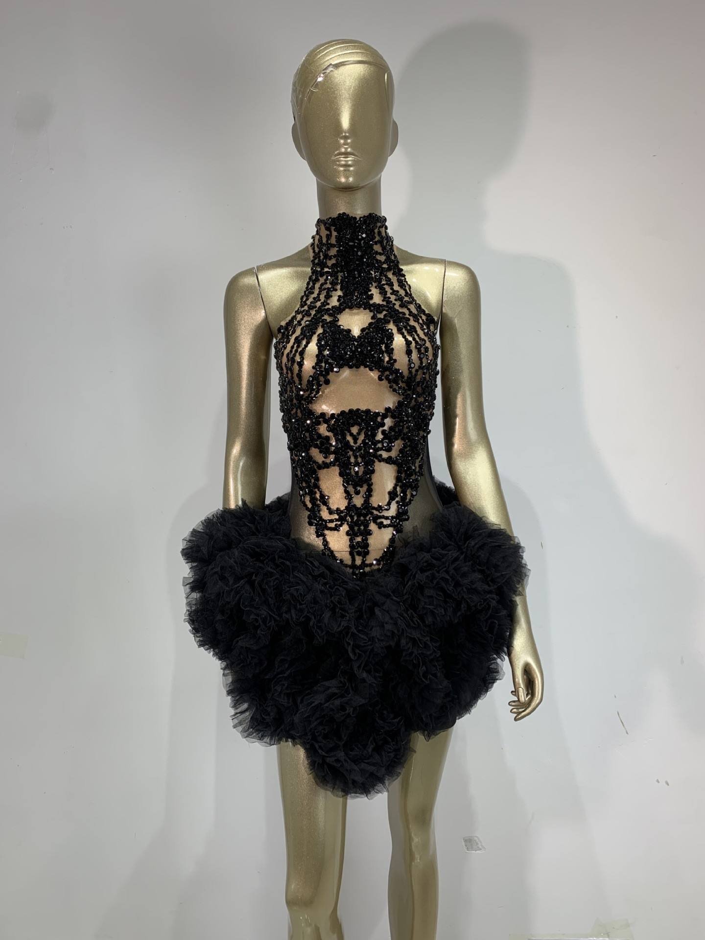 Women Mini Dress Sparkly Rhine - Sparkly Rhinestone Club Party Dress ulasan dan harga