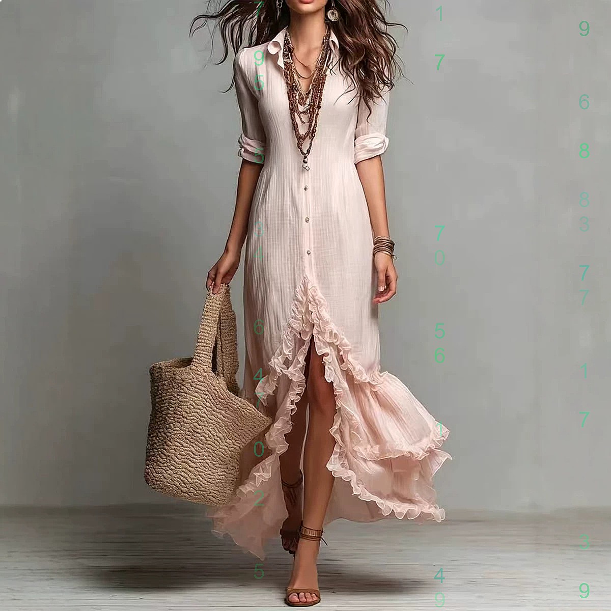 Cross back cotton linen dress  - Casual Loose Linen Shirt Dress ulasan dan harga