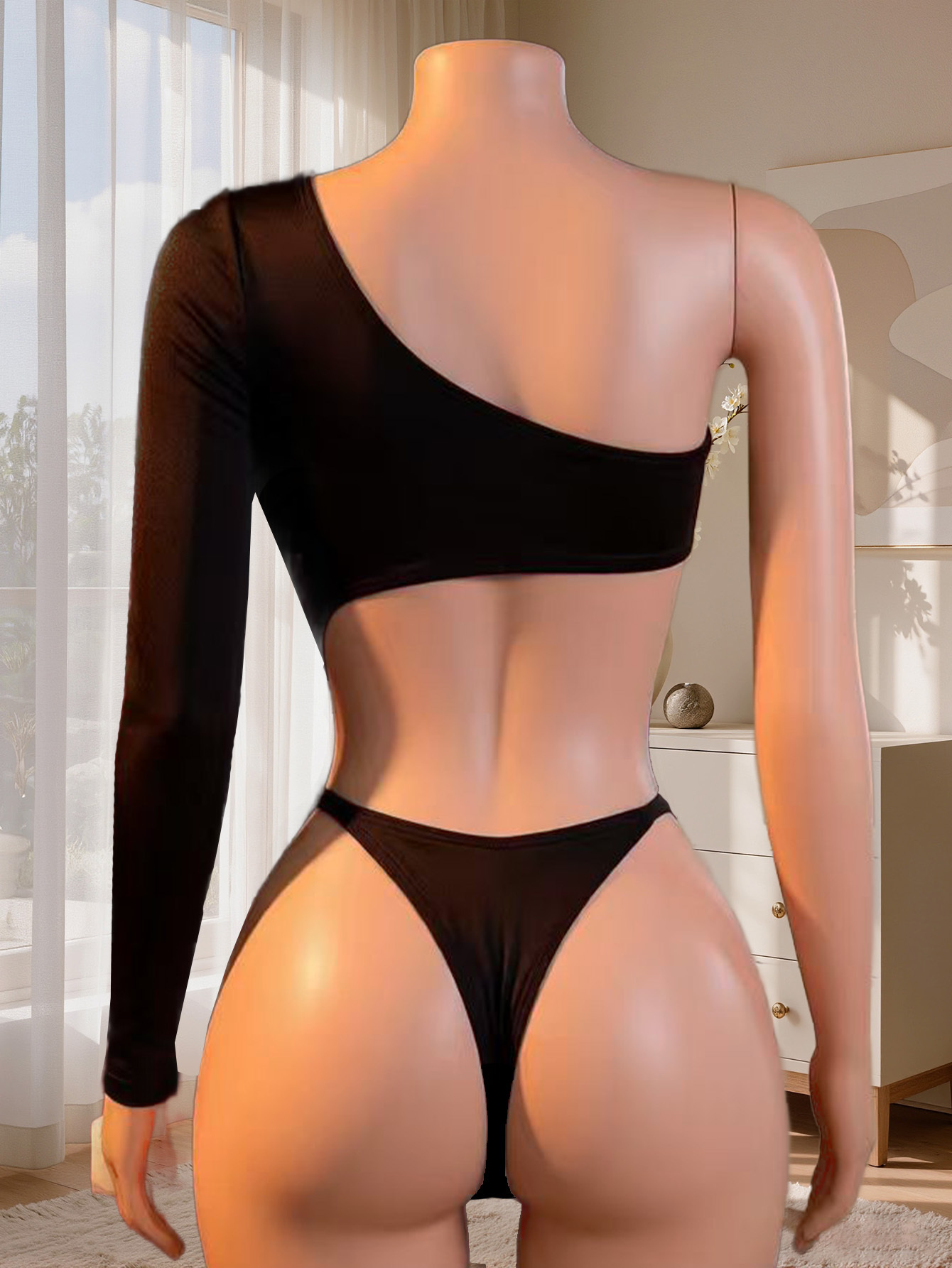 Women One Shoulder Long Sleeve - Lingerie ulasan dan harga