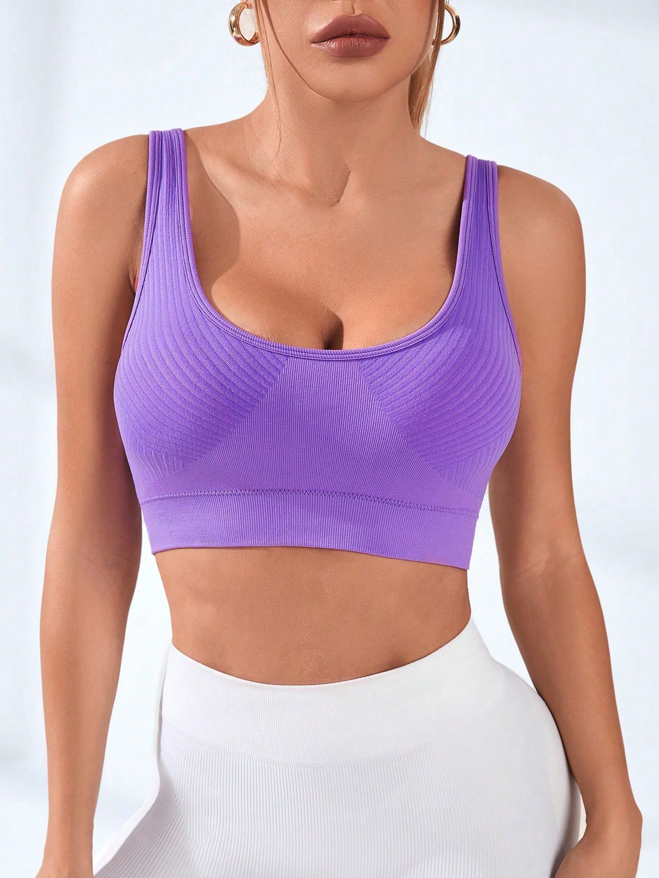 Women's Ribbed U-Neck Sports B - Seamless Ribbed Workout Tank Top ulasan dan harga