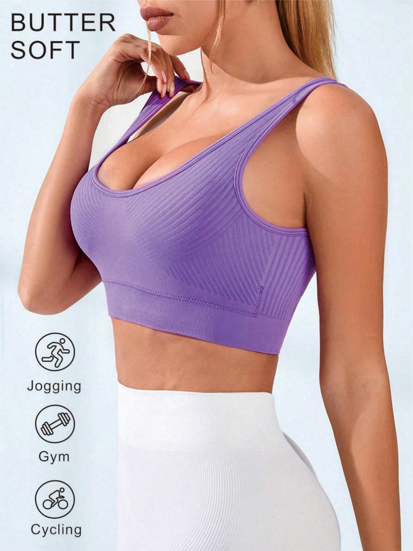 Women's Ribbed U-Neck Sports B - Seamless Ribbed Workout Tank Top ulasan dan harga