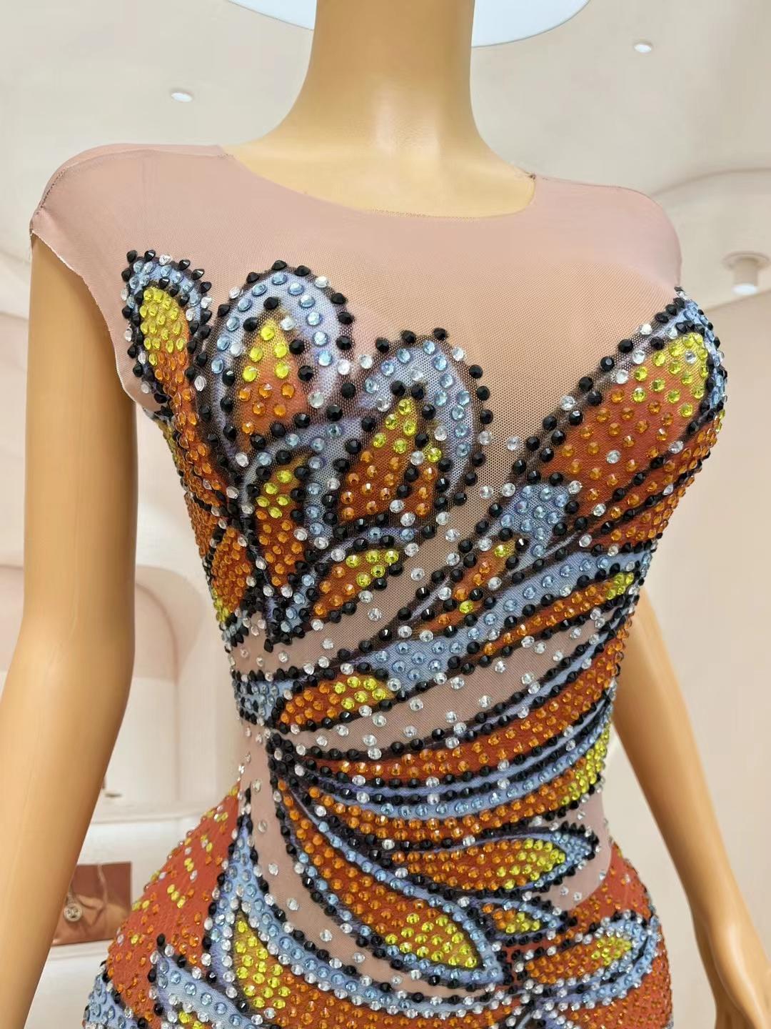 Women Sleeveless Mesh Maxi Dre - Sparkly Rhinestone Club Party Dress ulasan dan harga