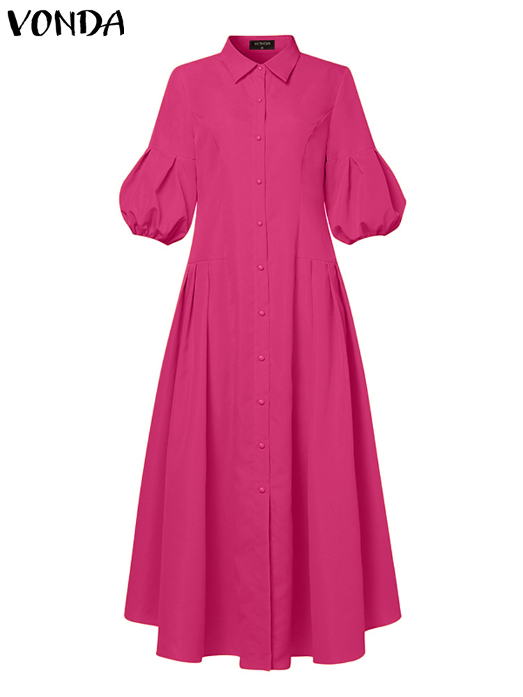 VONDA Elegant Maxi Dress Summe - French Vintage Floral Midi Dress ulasan dan harga