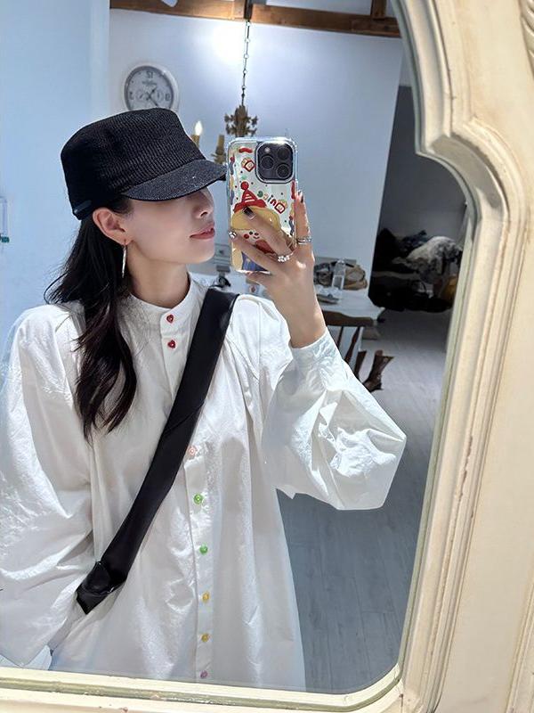plus Size Women's Long Sleeve  - Korean Style A Line Shirt Dress ulasan dan harga