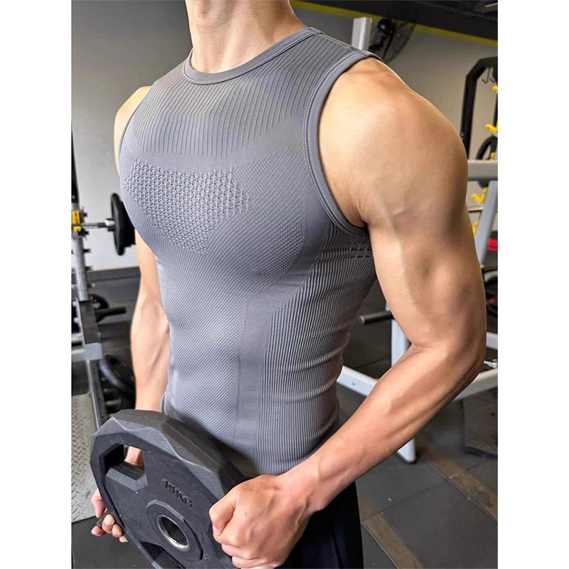 Men's Seamless Ribbed Fitness  - Seamless Ribbed Workout Tank Top ulasan dan harga
