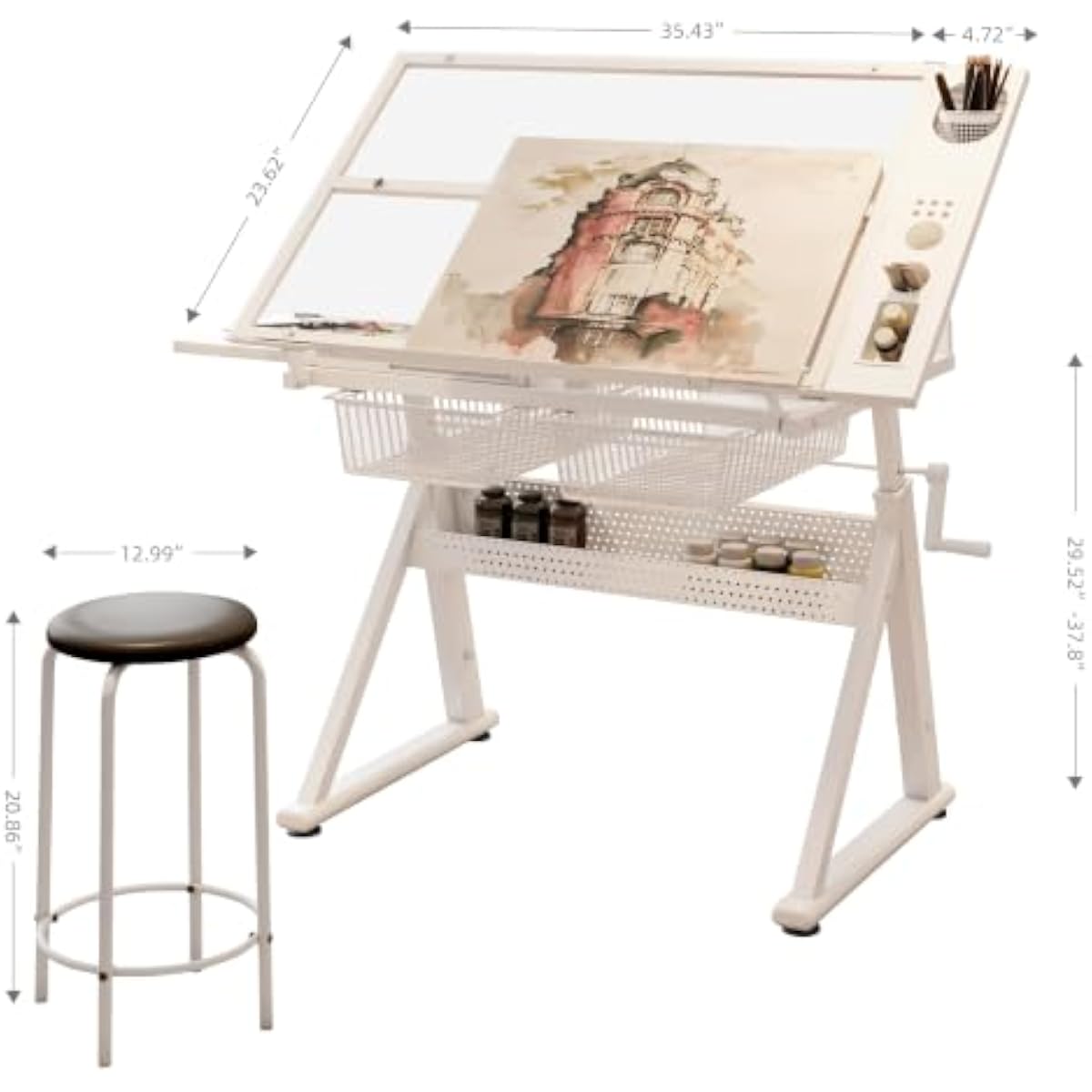 Adjustable Drafting Desk with  - Tops ulasan dan harga