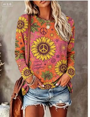 Women Long Sleeve T‑Shirt Hipp - Blouses ulasan dan harga