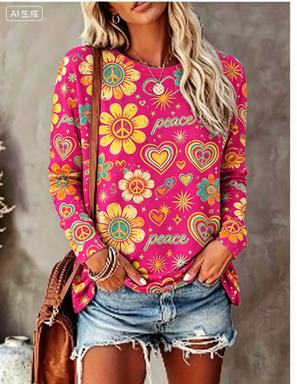 Women Long Sleeve T‑Shirt Hipp - Blouses ulasan dan harga