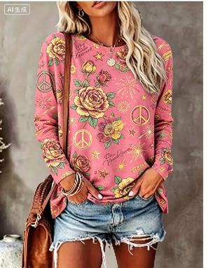Women Long Sleeve T‑Shirt Hipp - Blouses ulasan dan harga