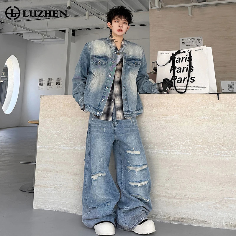 LUZHEN 2026 Autumn Vintage Was - Jeans ulasan dan harga
