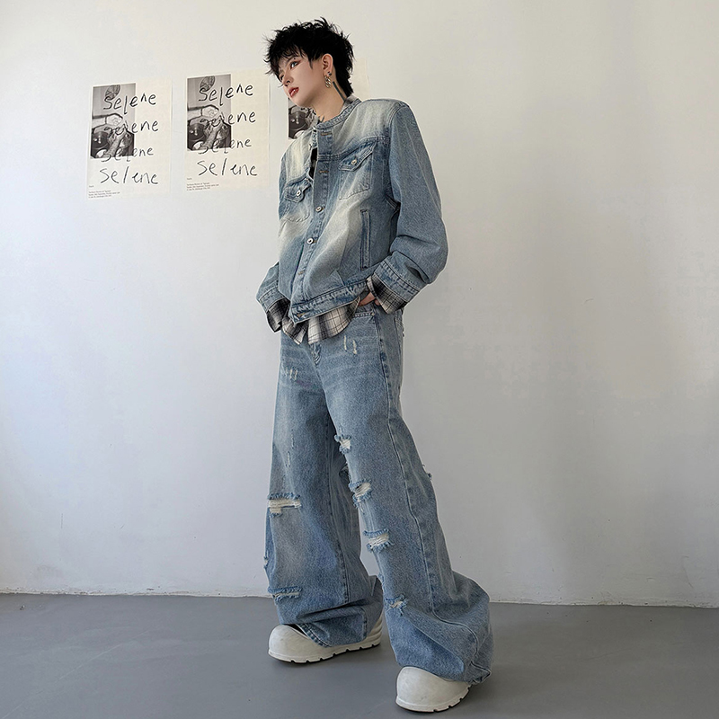 LUZHEN 2026 Autumn Vintage Was - Jeans ulasan dan harga