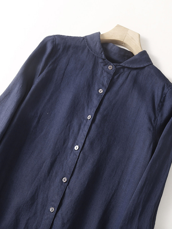 Casual Cotton Linen Loose Shir - Casual Loose Linen Shirt Dress ulasan dan harga