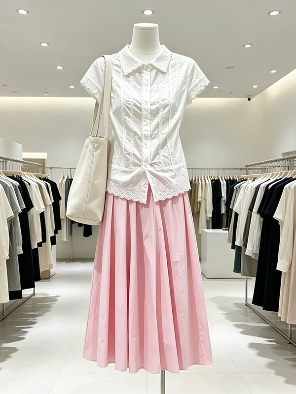 Elegant plus Size Women's Summ - Korean Style A Line Shirt Dress ulasan dan harga