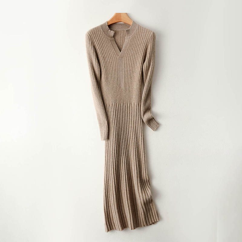 Smart Minimalist Ribbed 2025 W - Bodycon Long Sleeve Ribbed Dress ulasan dan harga