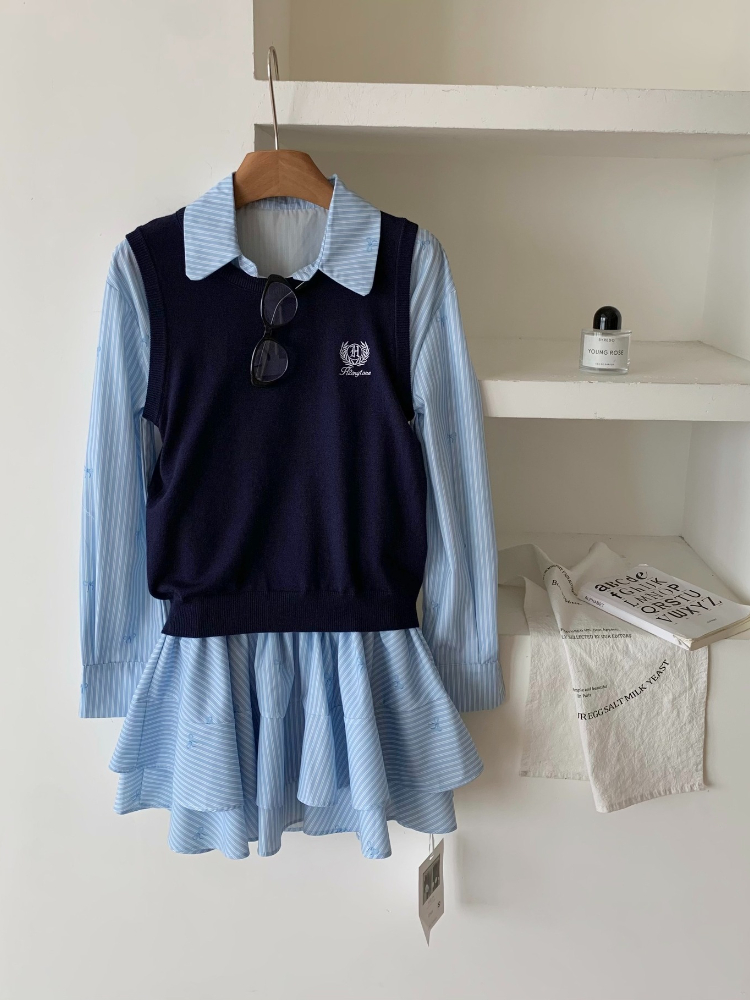 Spring Autumn Korean Fashion C - Korean Style A Line Shirt Dress ulasan dan harga