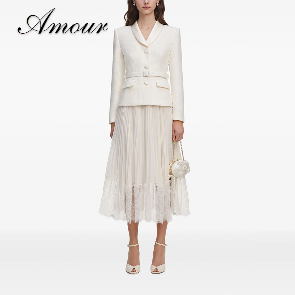 Amour Customized Two‑Piece For - Tweed Two Piece Blazer Dress ulasan dan harga