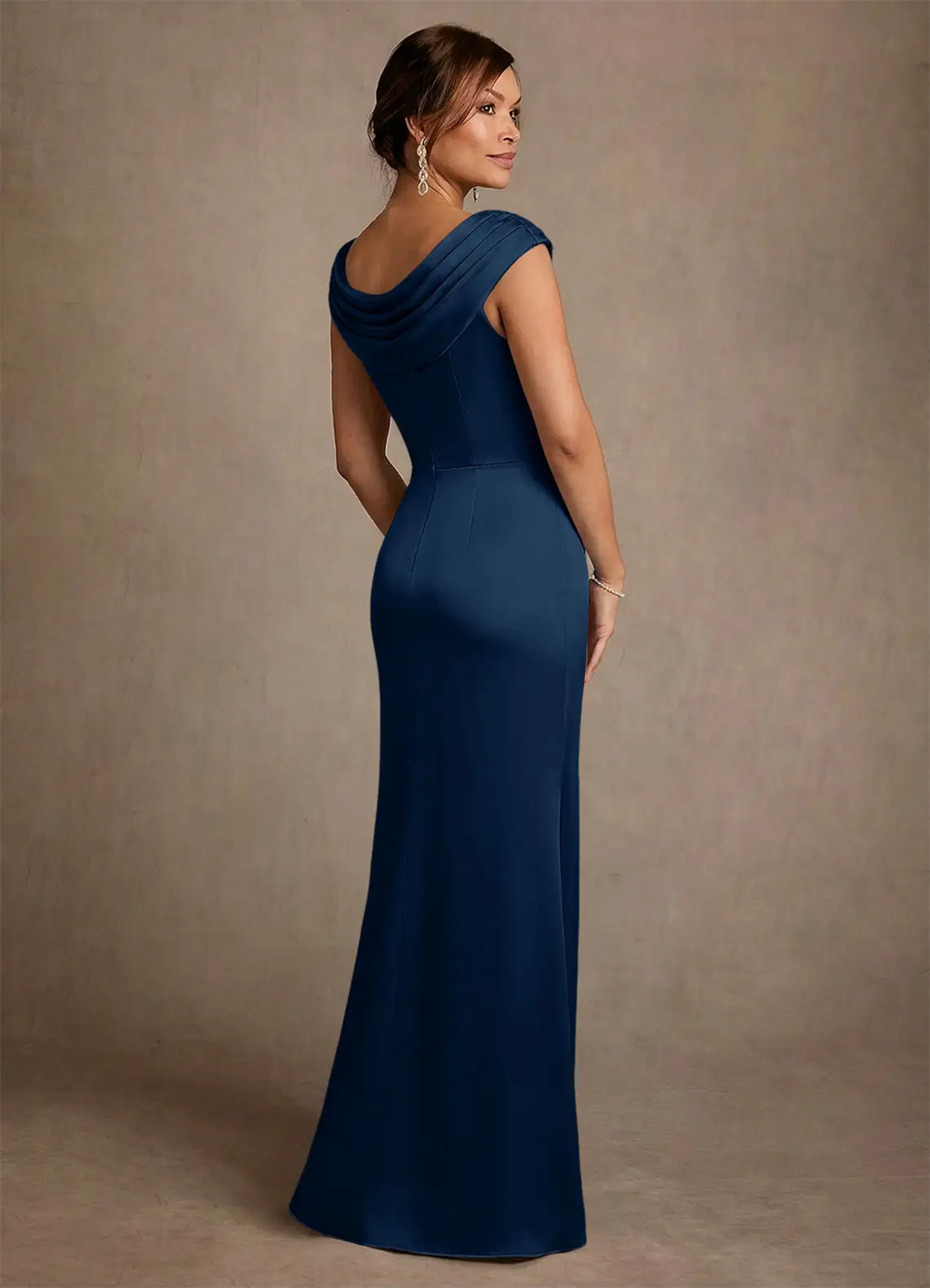 Mother Dress Mother Of Bride D - Elegant Satin Evening Gown Split ulasan dan harga