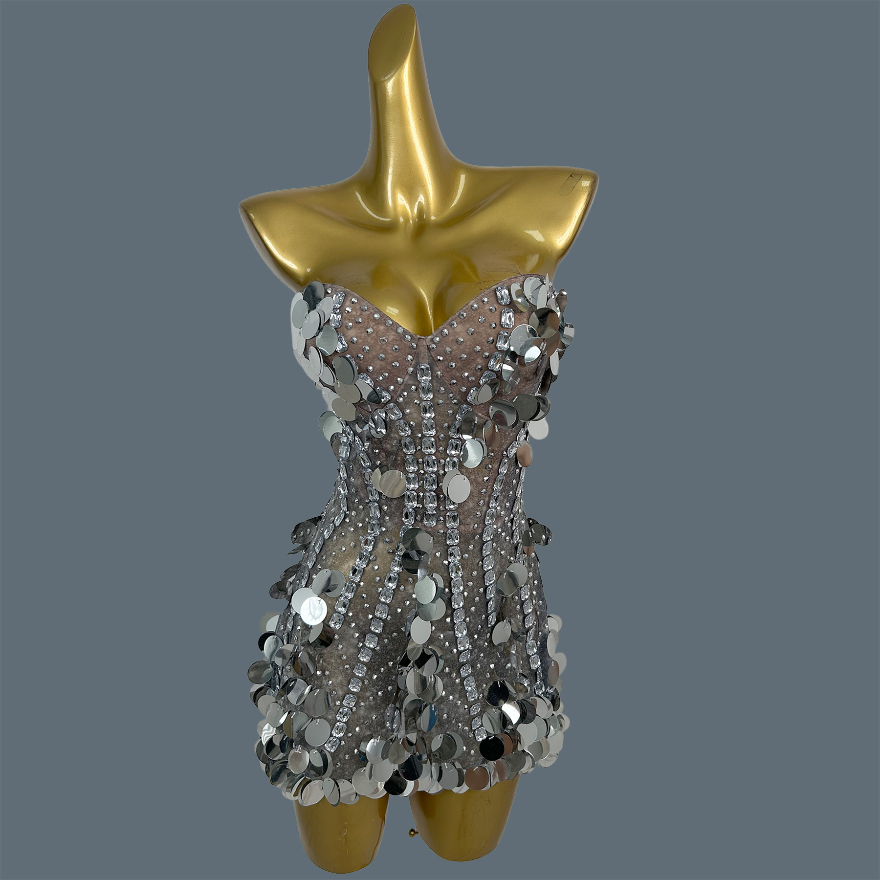 Women Strapless Sparkly Rhines - Sparkly Rhinestone Club Party Dress ulasan dan harga
