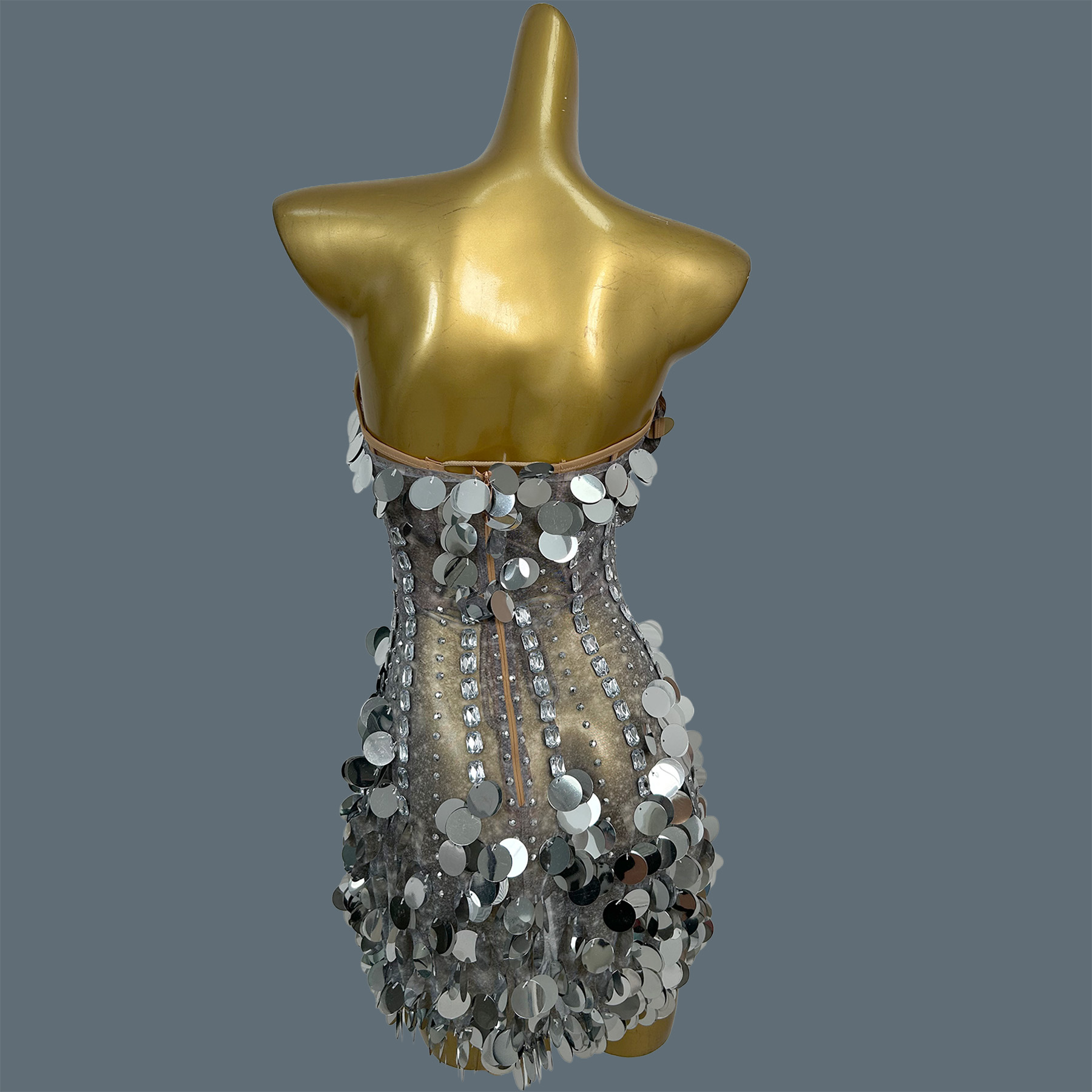 Women Strapless Sparkly Rhines - Sparkly Rhinestone Club Party Dress ulasan dan harga