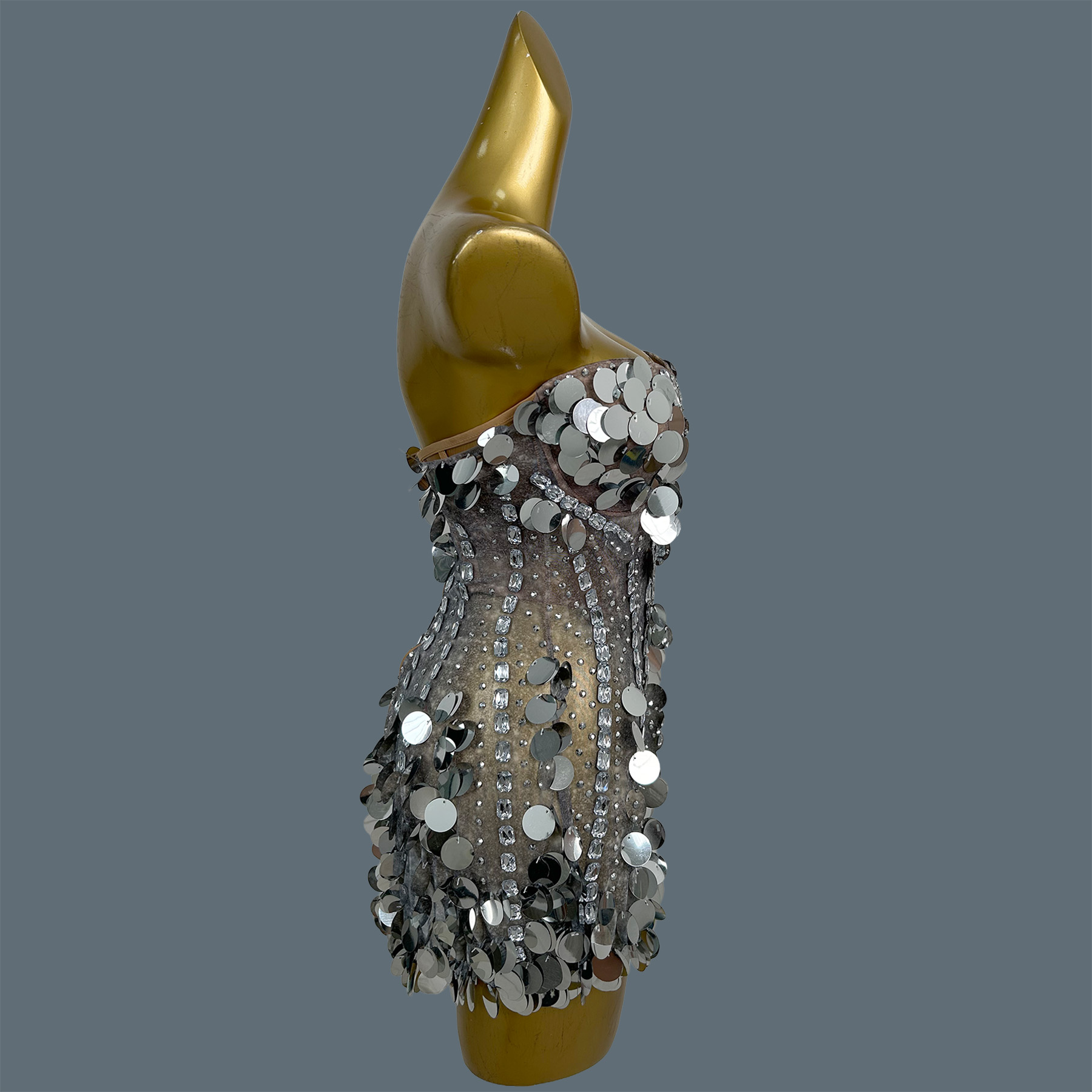 Women Strapless Sparkly Rhines - Sparkly Rhinestone Club Party Dress ulasan dan harga