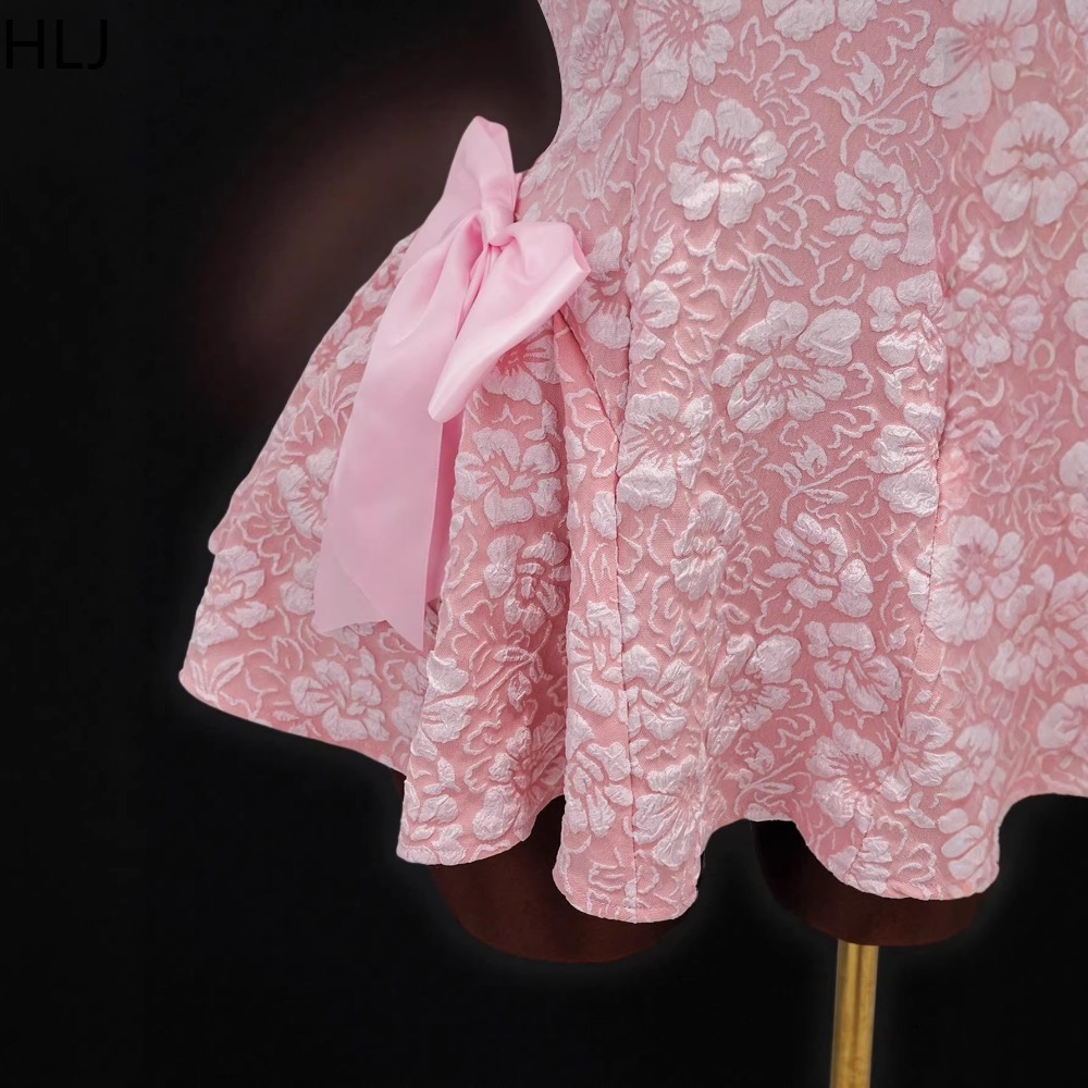 HLJ Y2K Sexy Jacquard Patchwor - Y2K Backless Halter Mini Dress ulasan dan harga
