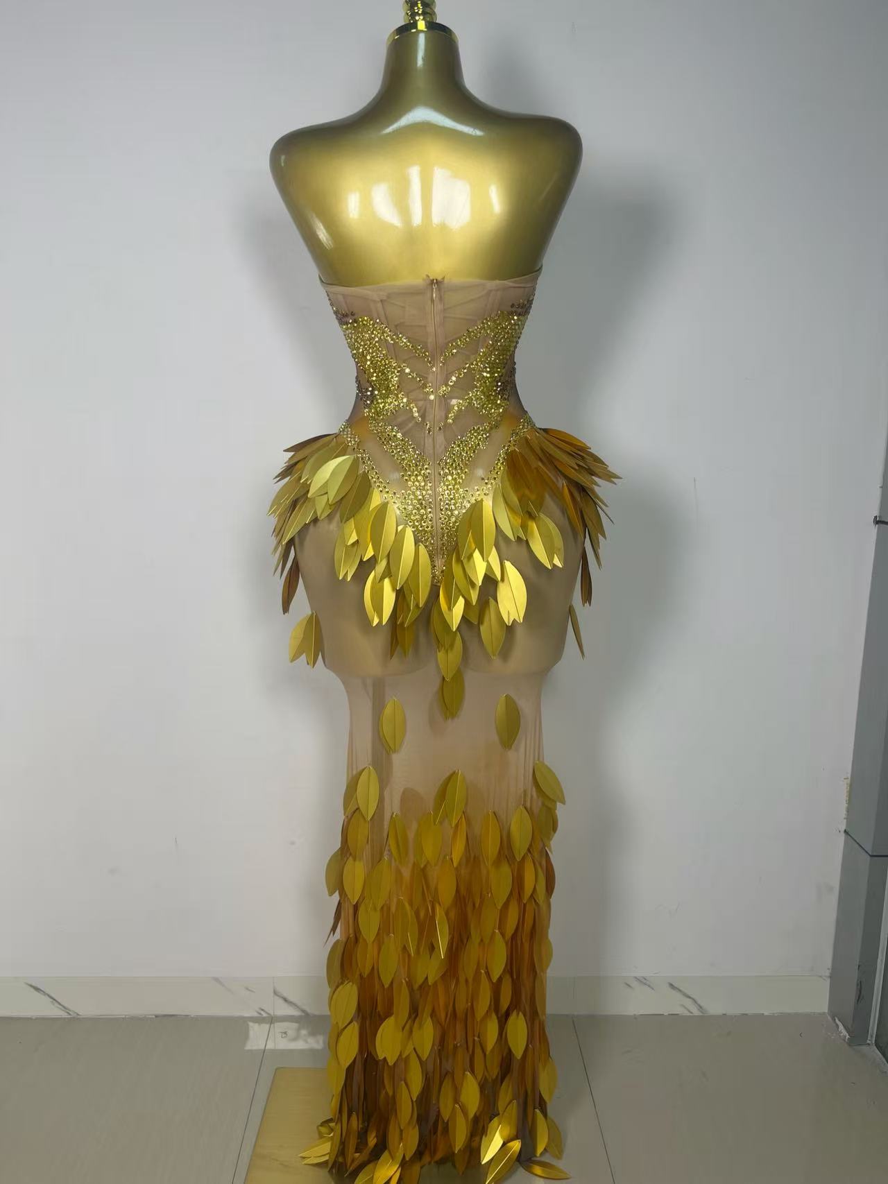 Sparkly Gold Rhinestone Sequin - Sparkly Rhinestone Club Party Dress ulasan dan harga