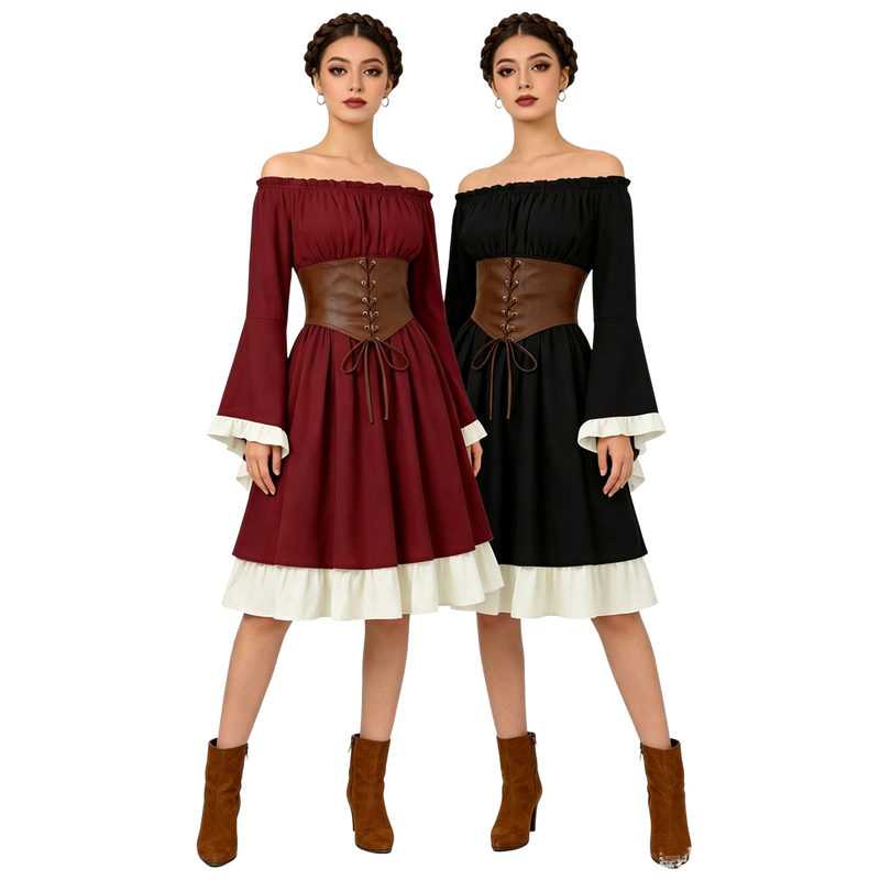 Medieval Renaissance Midi Dres - Dresses ulasan dan harga