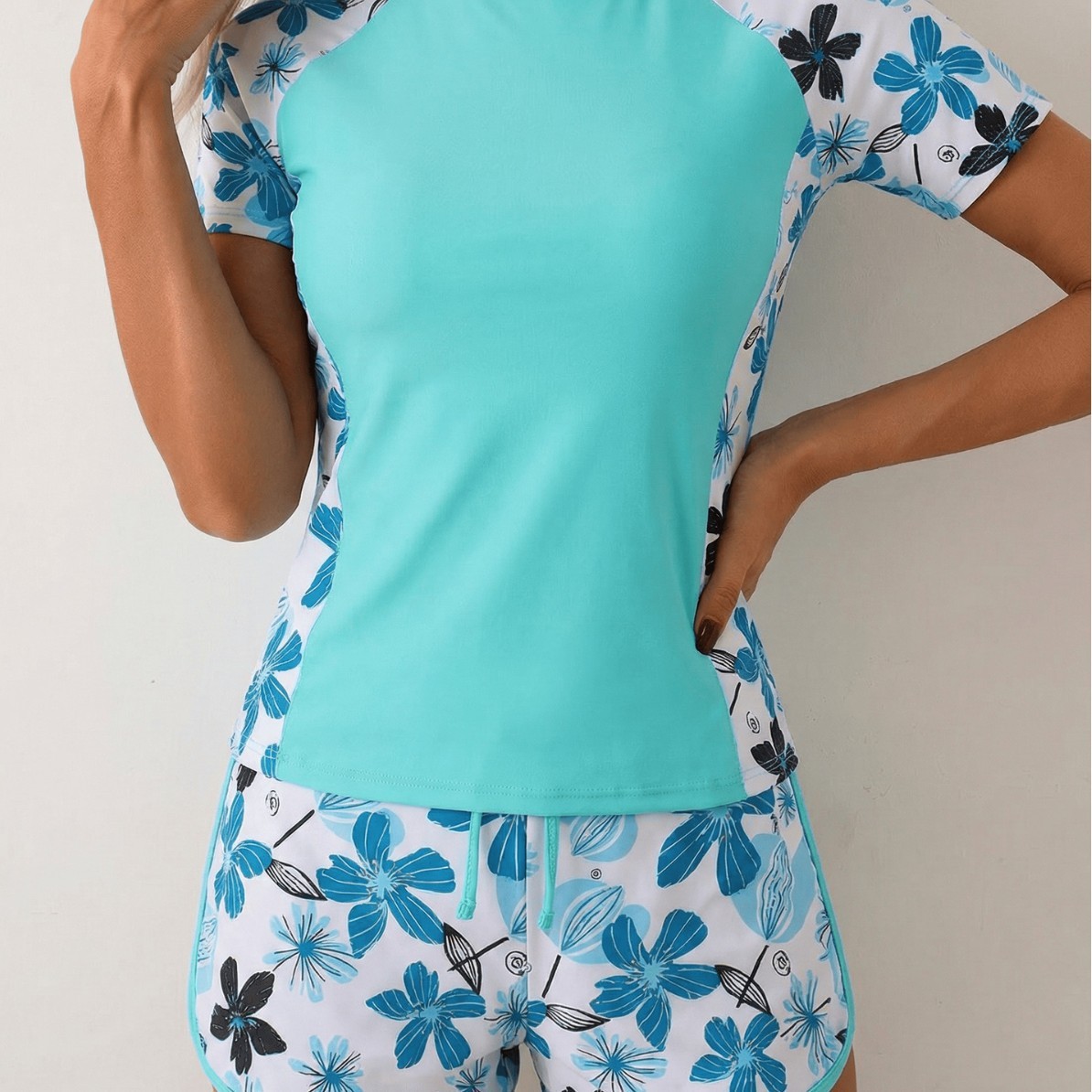 Woman Tankini With Shorts Crop - Tops ulasan dan harga