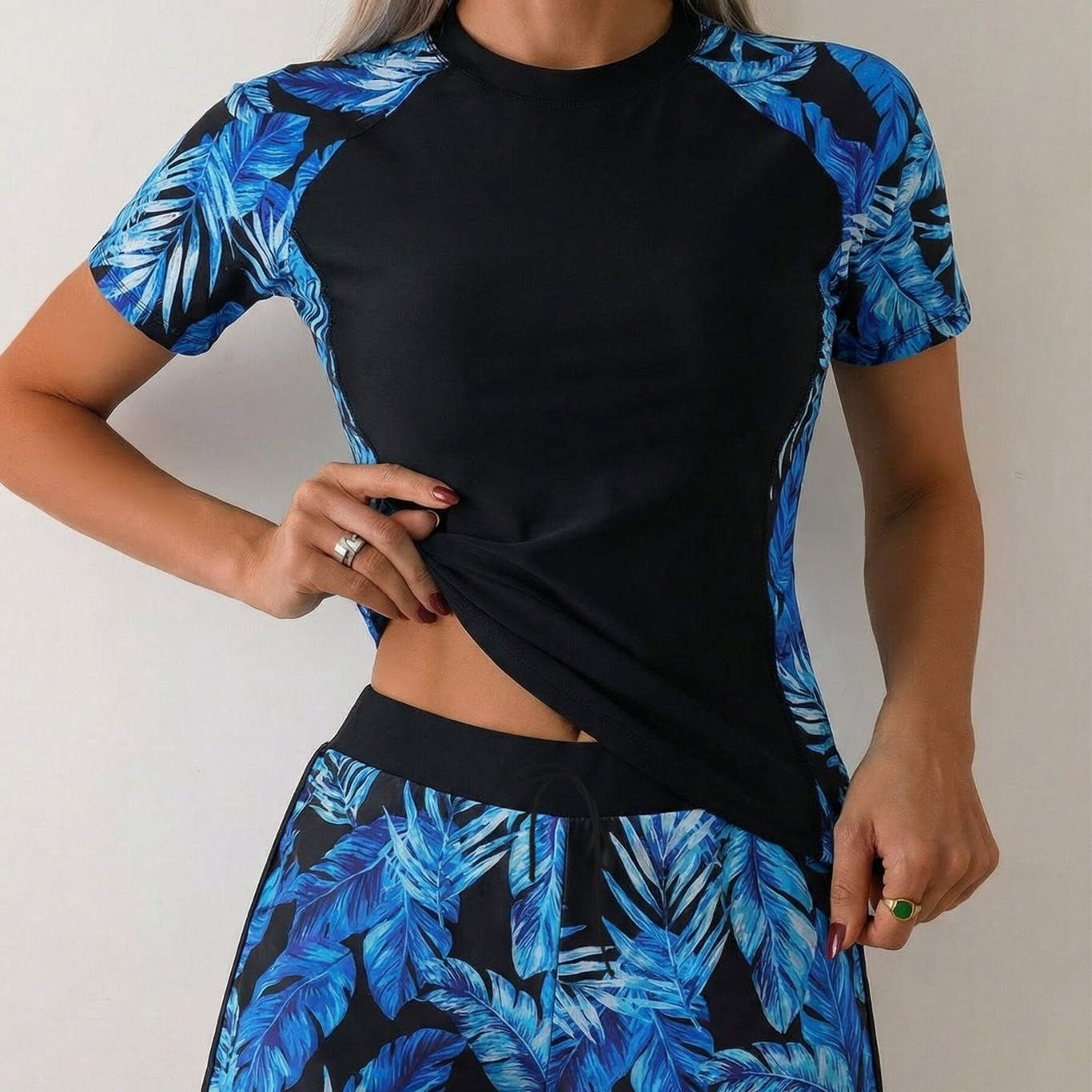 Woman Tankini With Shorts Crop - Tops ulasan dan harga